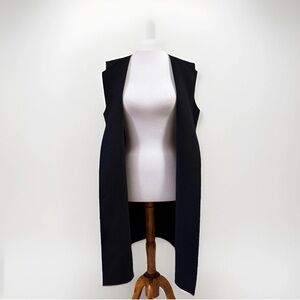 Hobbs 90 Wool Open Faced Duster Vest Women’s Size 8 Black